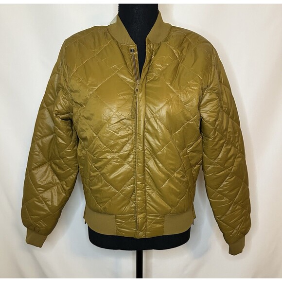 Offline by Aerie Sherpa Lined Quilted Puffer‎ Bomber Jacket Treeline SMALL NWT - Picture 1 of 13